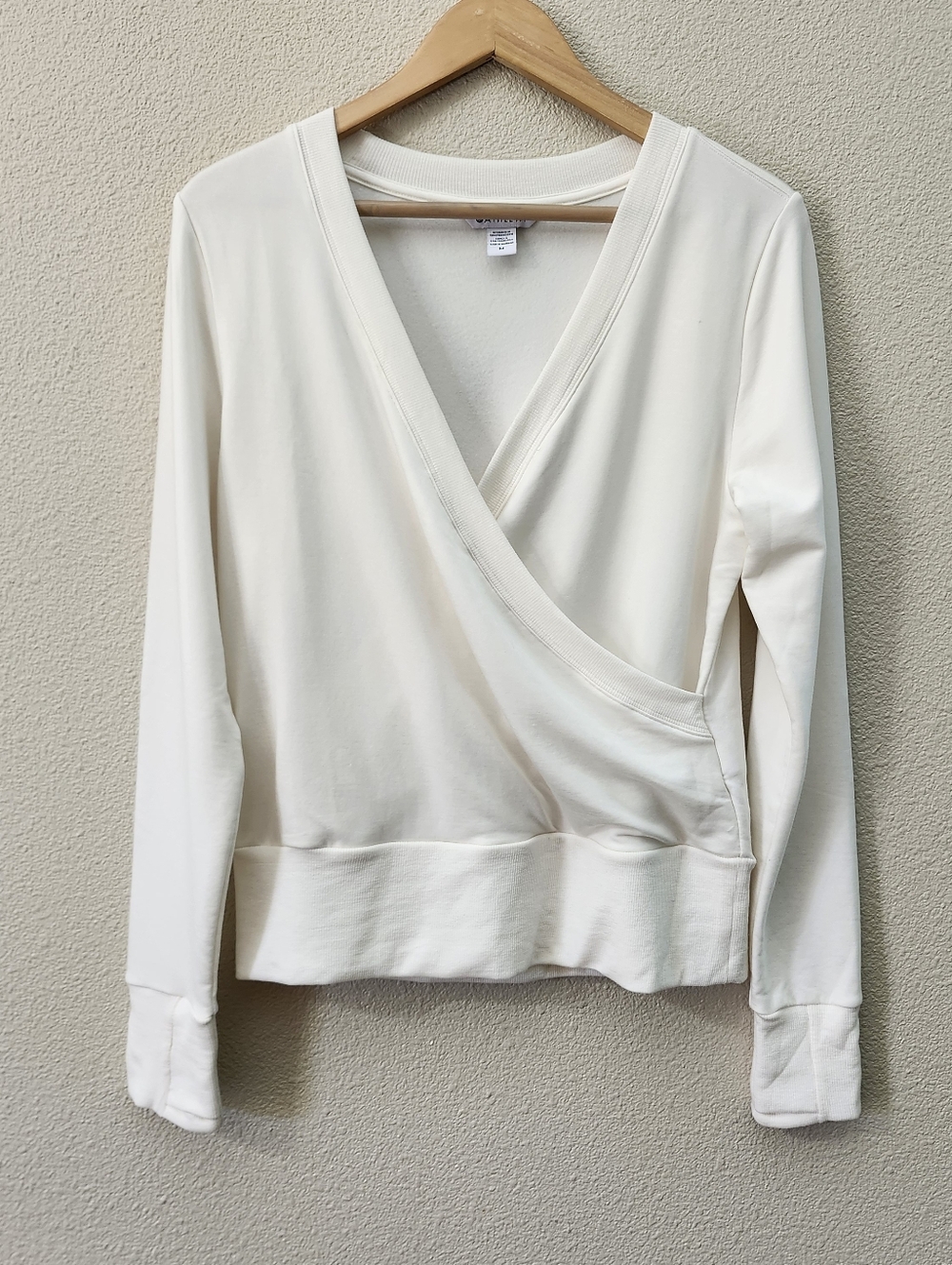 Athleta Recharge Cream Wrap Sweatshirt M